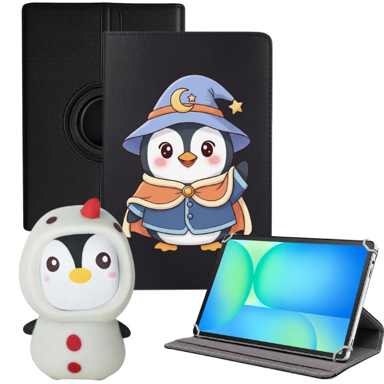 Capa Giratória p/ Tablet Samsung S10 Fe S10 Lite 10.9 + Pinguim Antiestresse