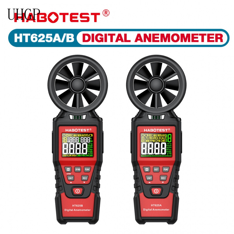 [Envio em 1 dia] HABOTEST HT625 Anemômetro Digital Medidor de Velocidade do Vento Medidor de Volume de Ar Medição MAX/MI