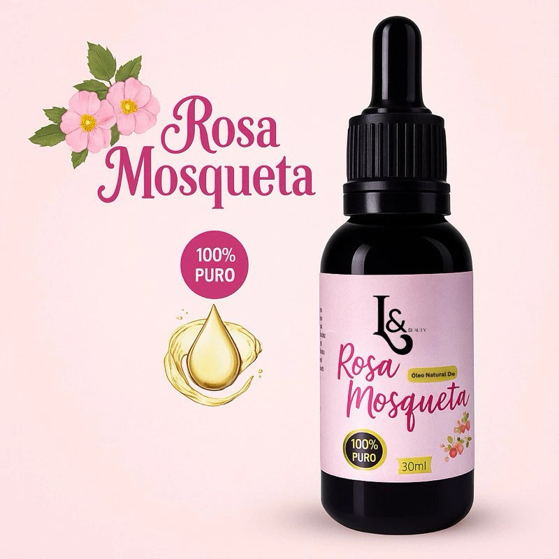 Óleo De Rosa Mosqueta 100% Puro 30ml L&Beauty Clareador De Manchas Melasma Cicatrizes Estrias