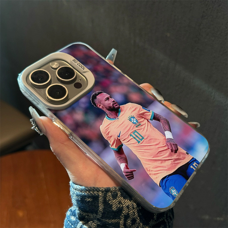 Capinha Esquema de cores laranja e azul em estilo esportivo iPhone 17 11 12 13 15 14 16 Pro Max XR XS Max Capa TPUchoque