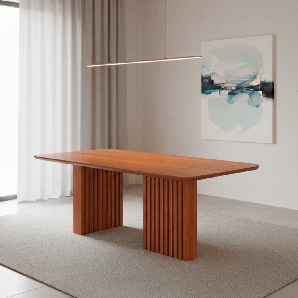 Mesa de Jantar 6 Lugares 210cm Retangular Ester Marrom/Cinamomo 210