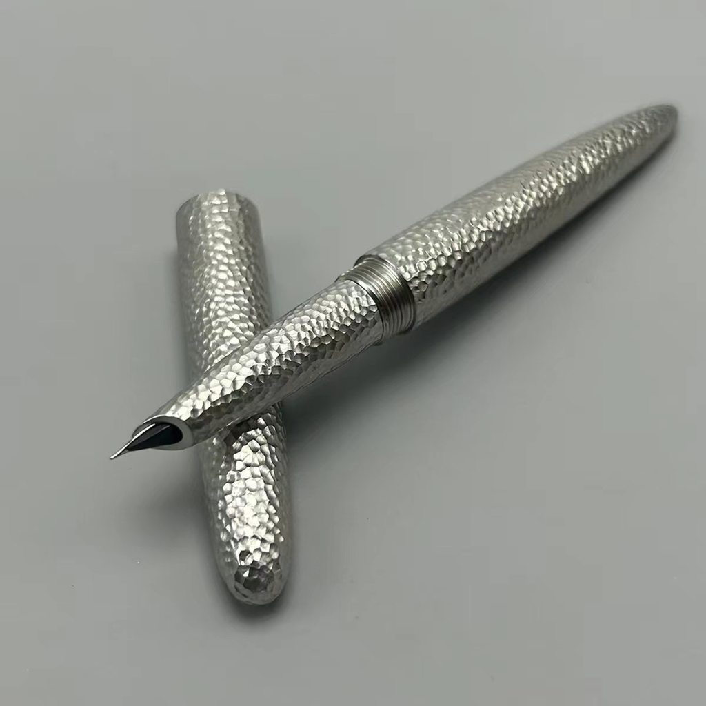 Caneta tinteiro artesanal de aço inoxidável 316 com ponta escura, caneta Gel edição pesada, jogo masculino EDC, letras p