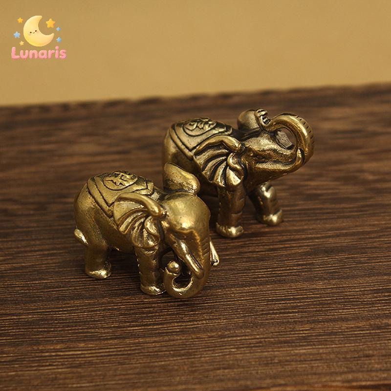 Lunaris Latão Pequeno Luy Elefante Estátua Em Miniatura Decorativa Casa Escultura De Bronze Decoração De Mesa Novo