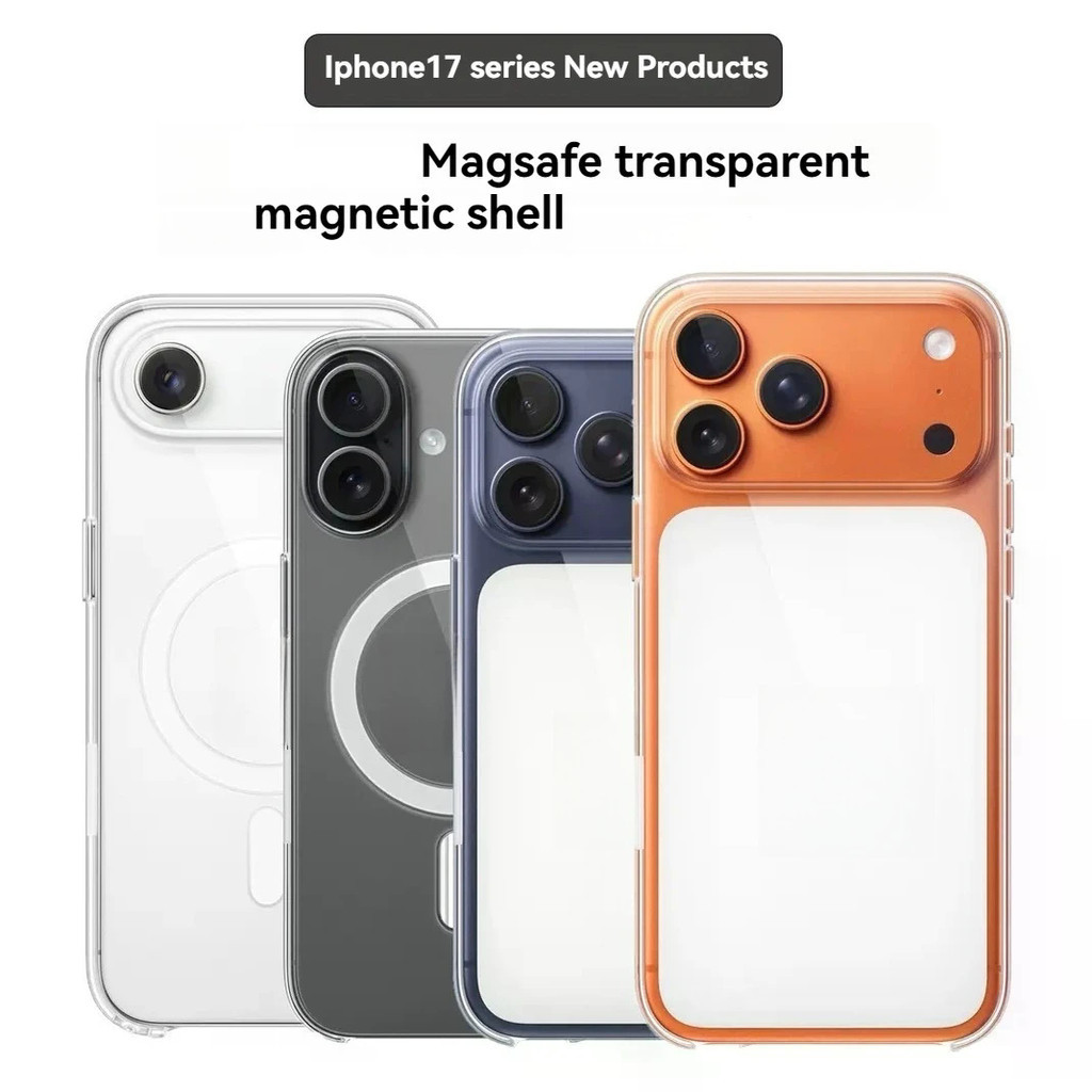 Capa MagSafe Transparente Para iPhone Série 17 | Design Animado Com Botão De Controle De Câmera E Proteção De Nível Mili