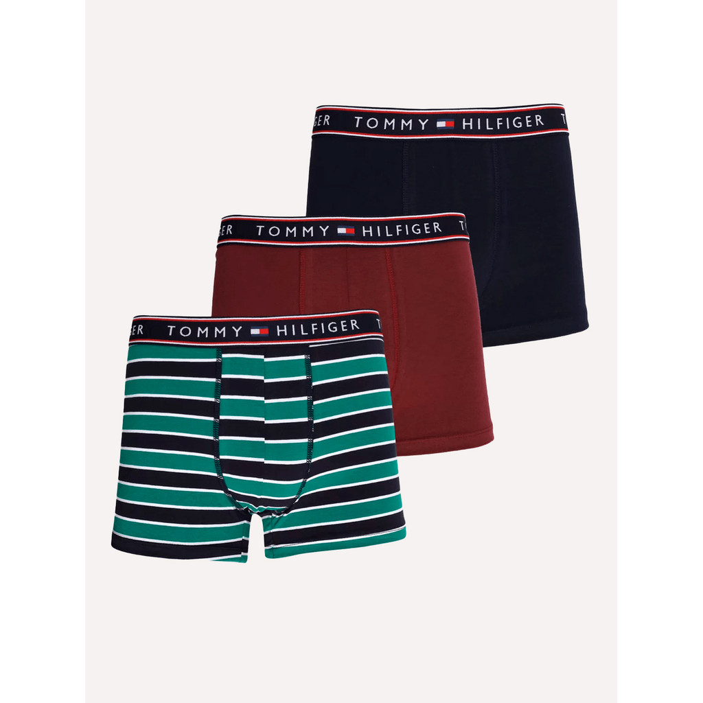 Cuecas Tommy Hilfiger Cotton Stretch Trunk Fancy Striped Marinho/ Listrada/ Bordô