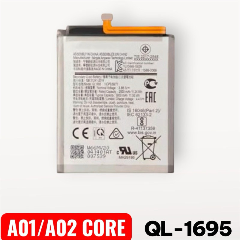BAT COMPATIVEL A01/A02 CORE(QL1695)ORG NOVA COM GARANTIA 15 DIAS Envio Imediato