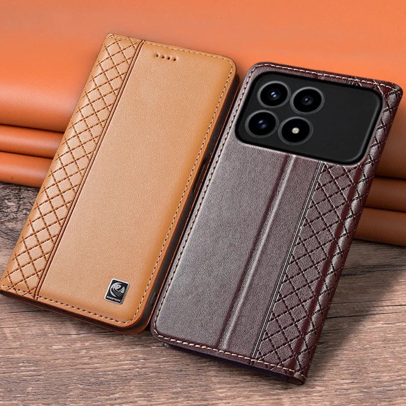 Caso Da Aleta Para XIAOMI POCO F8 F7 Pro Ultra 5G Luxo Couro Genuíno Capa Magnética Grade Padrão Cartão Bolso Carteira C