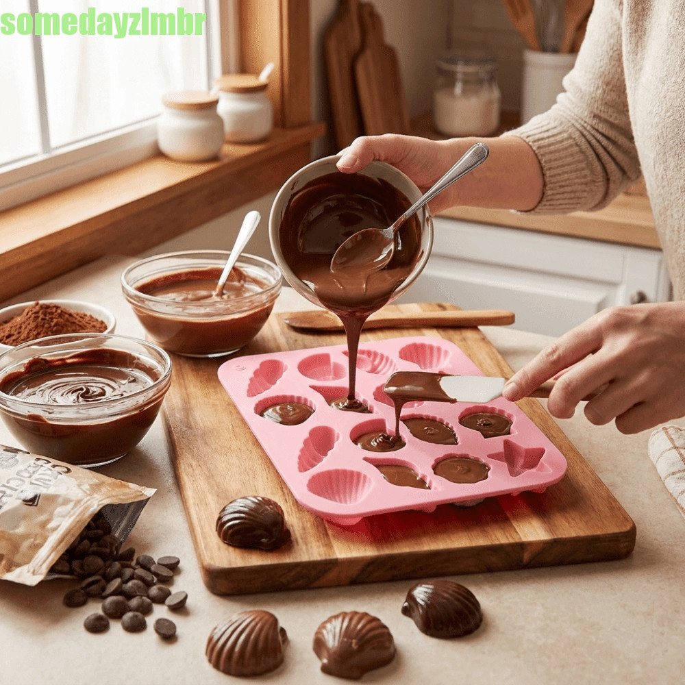 SOMEDAYZL0M Molde De Chocolate De Silicone , Concha 3D Antiaderente Em Forma De Estrela Do Mar , Bandeja De Cubos De Gel