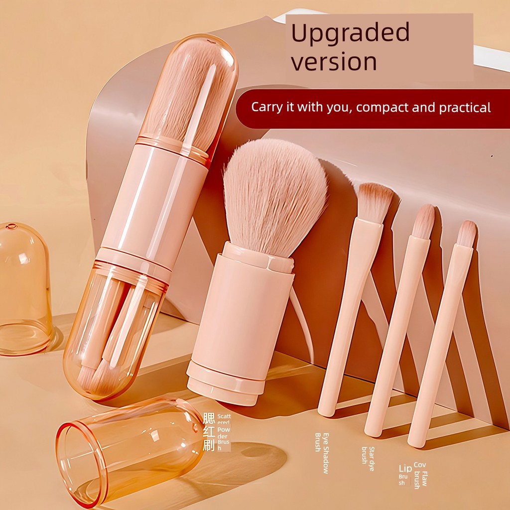 kit pincel maquiagem kit pincel maquiagem profissional Pincel de maquiagem portátil quatro-em-um multifuncional Blush es