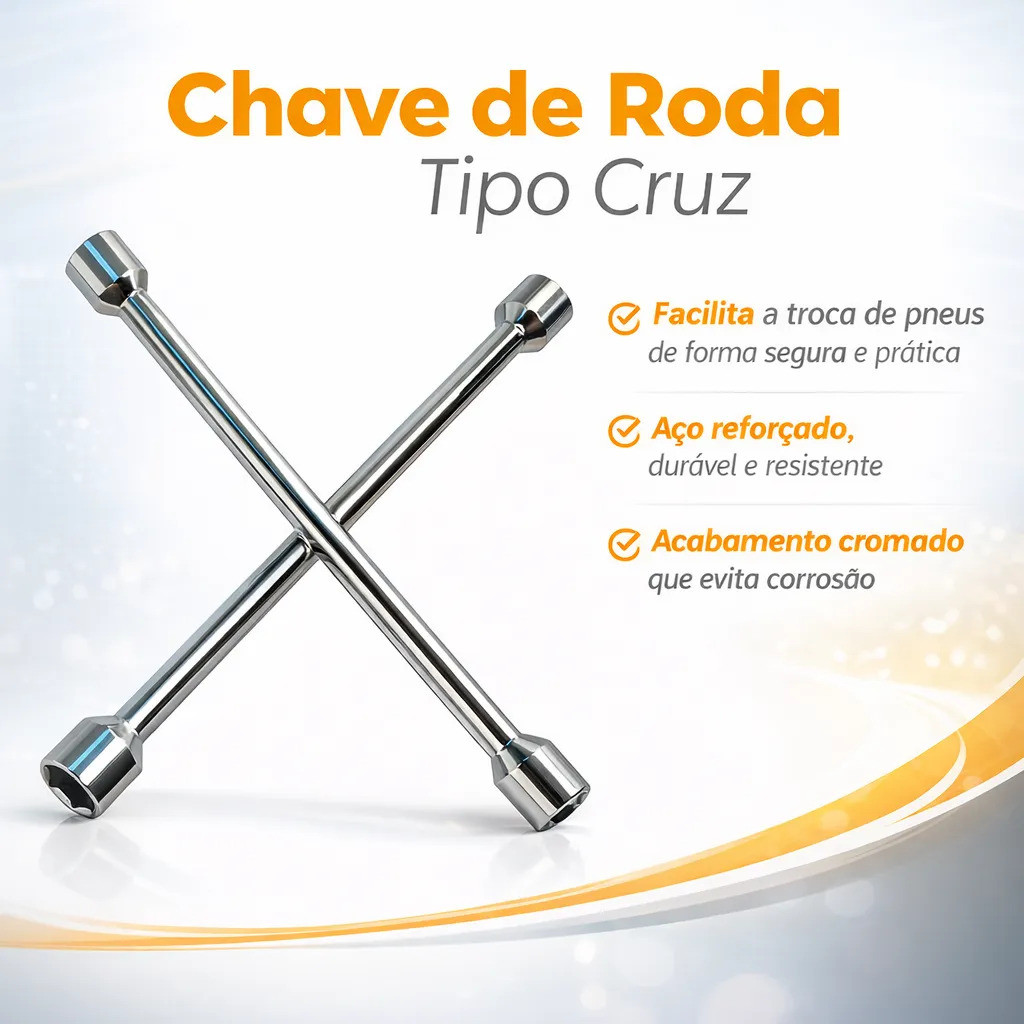 Kit Estepe Triângulo De Segurança + Chave De Roda Em Cruz — imagem 2 de 2