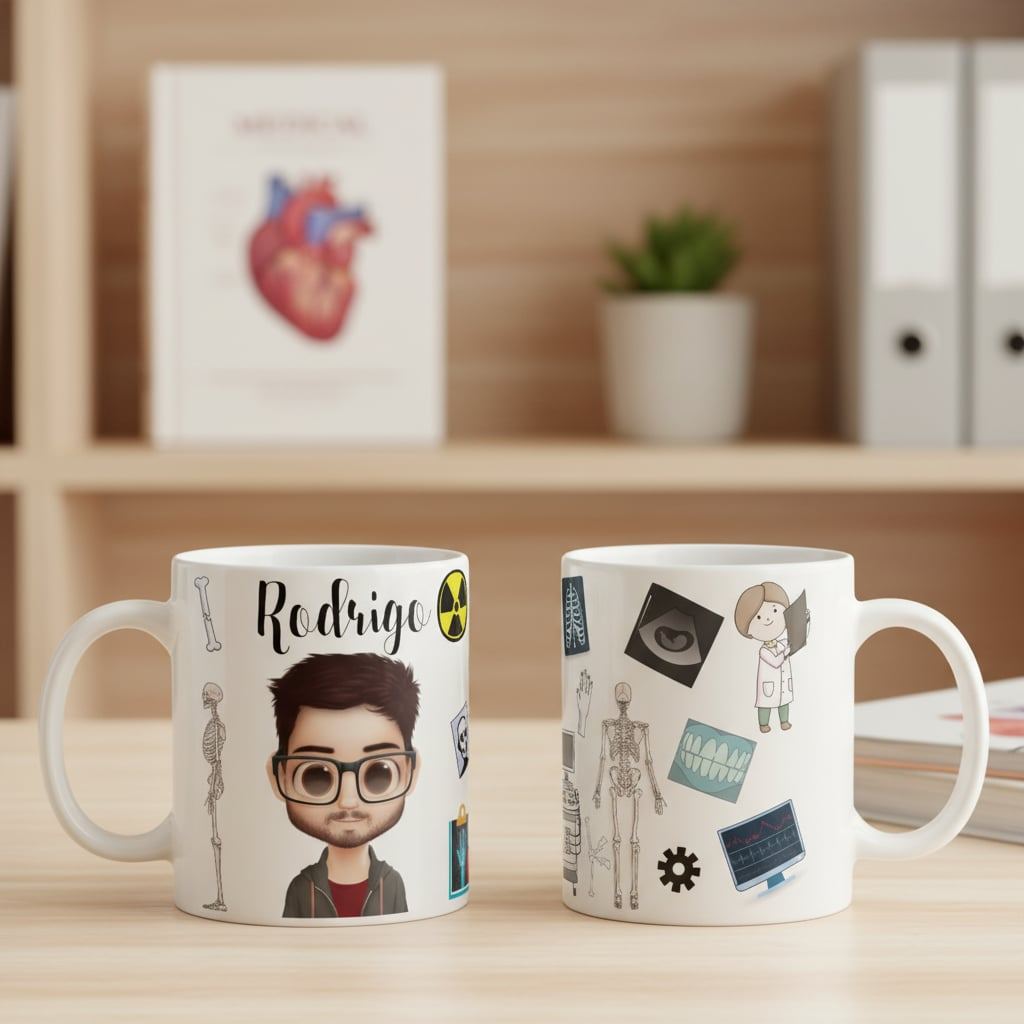 Caneca Radiologia Avatar Personalizado Profissões Medicina Presente Único