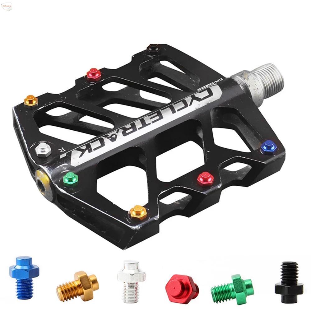 Parafusos Para Pedal MXBEAUTY MTB Bicicleta De Estrada Parafuso Antiderrapante M4 Mountain Bike CNC Pino Fixo