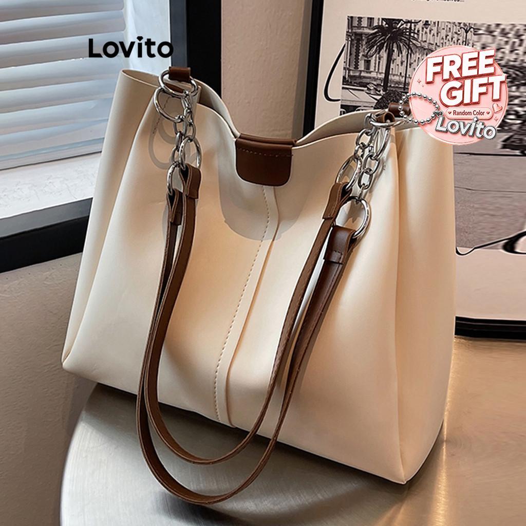 (Casual) Lovito Bolsa De Ombro Estilo Tote Para Viagens Uso Diário Escola/estuda
