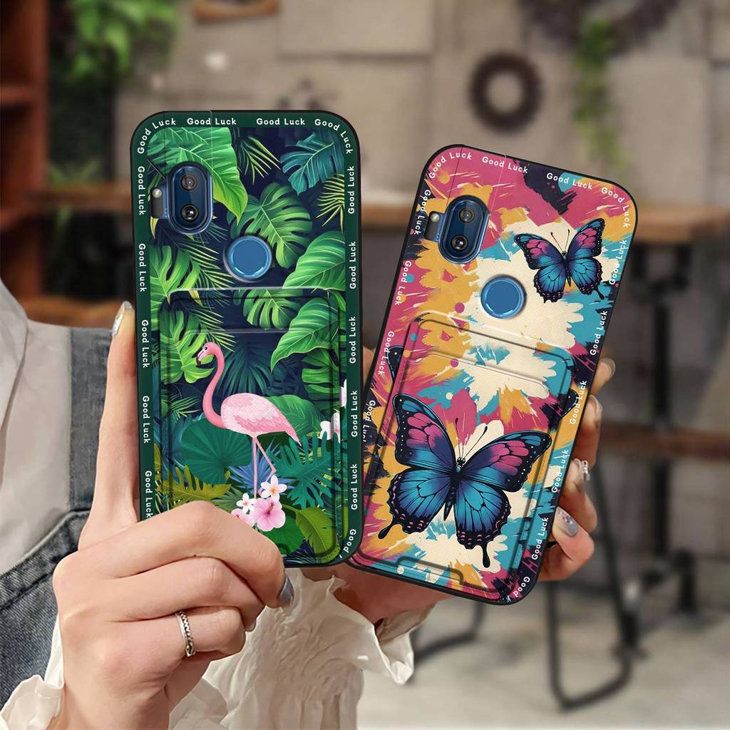 slot Para Cartão Capa De Telefone Fofa MOTO ONE Hyper À Prova De Choque Resistente Sujeira Graffiti Traseira Macia D'águ