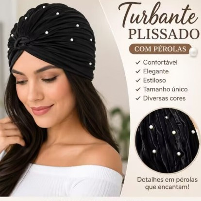Turbante Chapéu Feminino Indiano Elástico Fechado Estiloso/com pérola