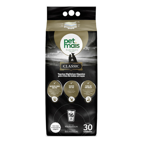 Tapete Higiênico Classic Pet Mais Extra Grande 90x60cm 30 Unidades