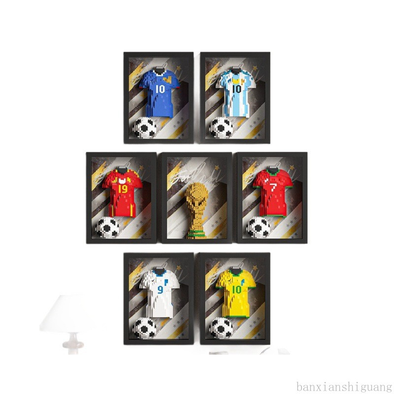 2026 Copa do Mundo Messi C Rocket Planet Jersey Puzzle Montagem Blocos de Construção Moldura de Foto Decoração Presente
