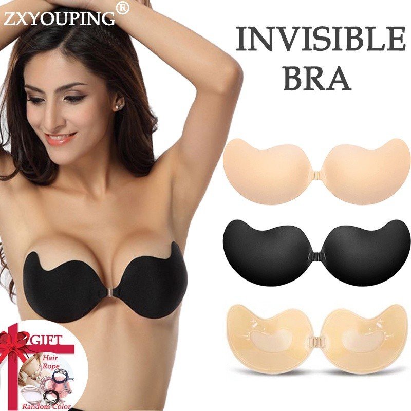 Sutiã Adesivo ZXYOUPING Push Up Invisível para Mulheres, Sutiã Invisível Reutilizável de Silicone para Seios
