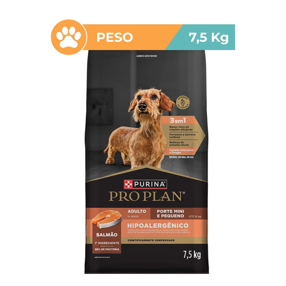 Ração Pro Plan Salmão Hipoalergênico Cães Pequenos 7,5kg