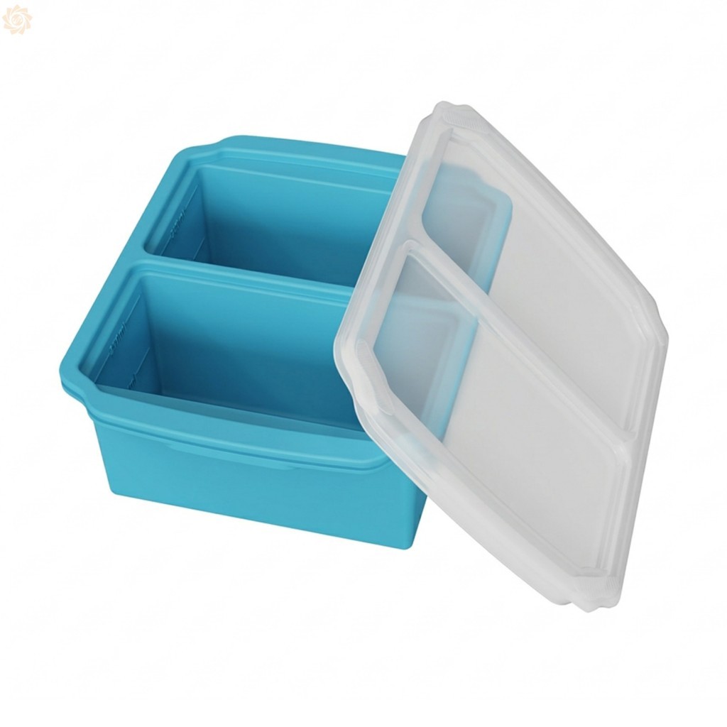 Bandeja Do Congelador Alimento Bebê Silicone 500ml Com Tampa Para O Armazenamento Da Preparação Refeição