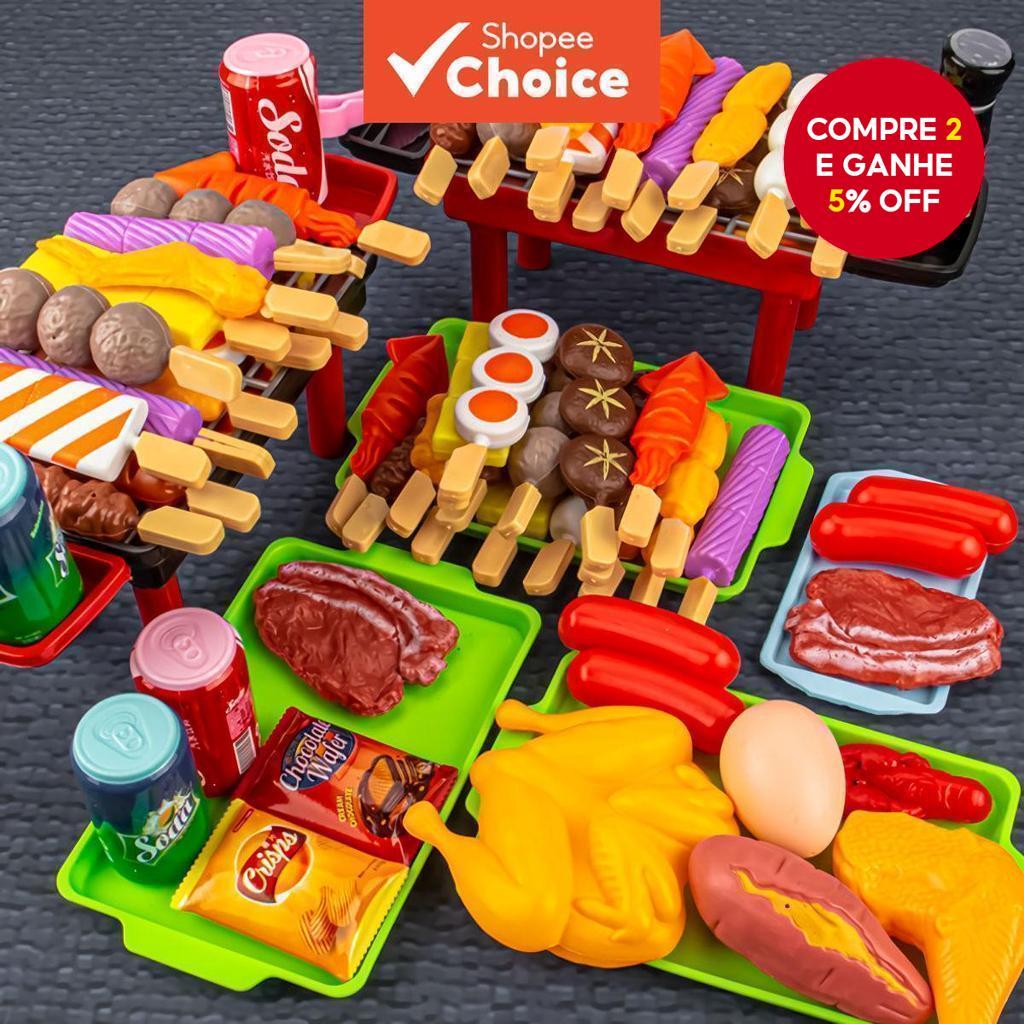 Mini Cozinha Fingir Brincar Brinquedos Com Conjunto De Churrasco E Simulação De Comida Para Crianças Presente De Natal