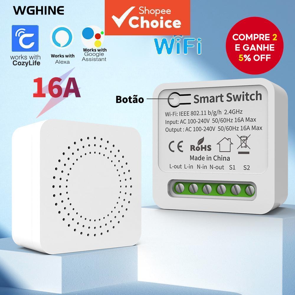 Mini Tomada Inteligente WiFi Funciona com o APP CozyLife, Alexa e Controle de Voz do Google Home