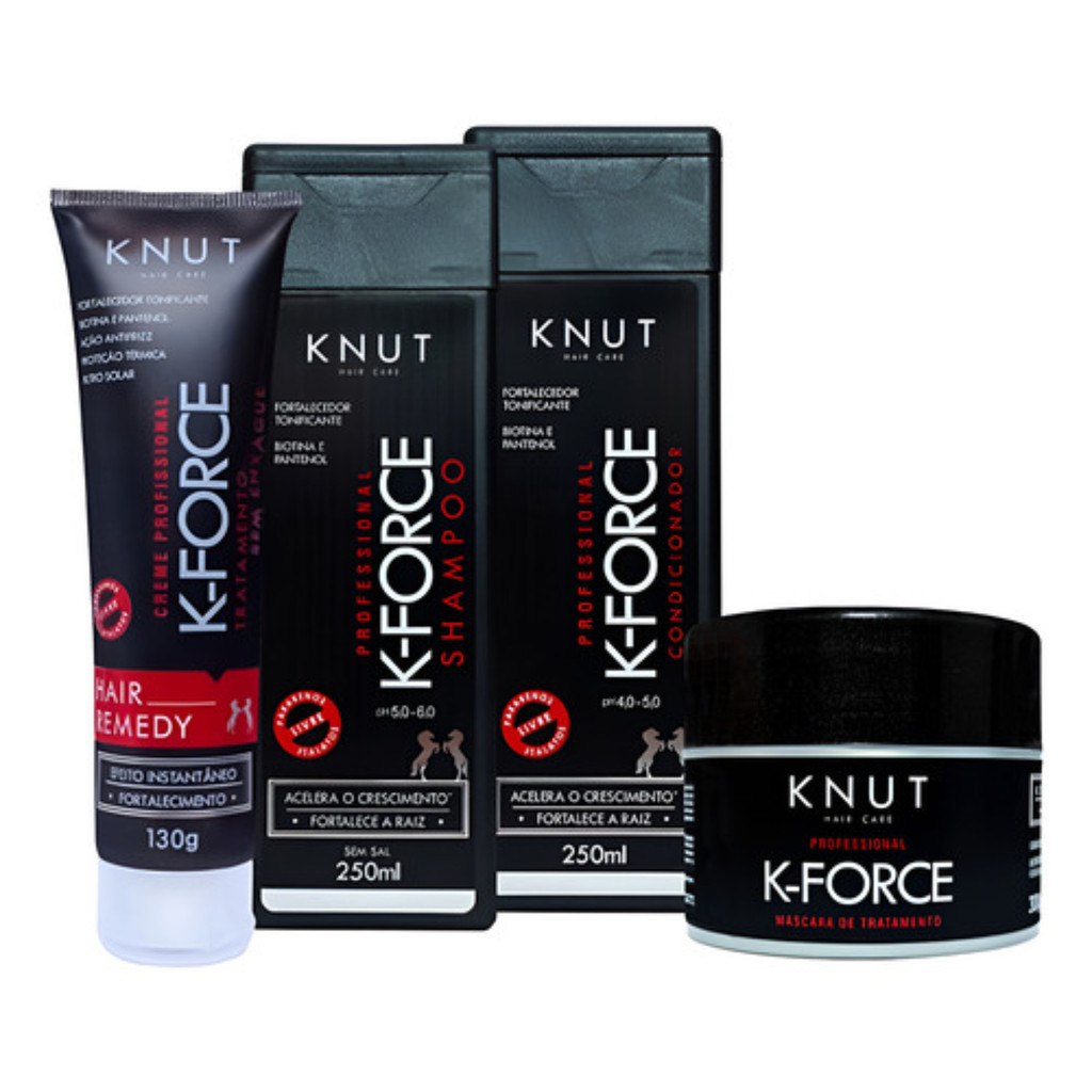 Shampoo + Cond + Masc + Hair Remedy Knut Linha K-force
