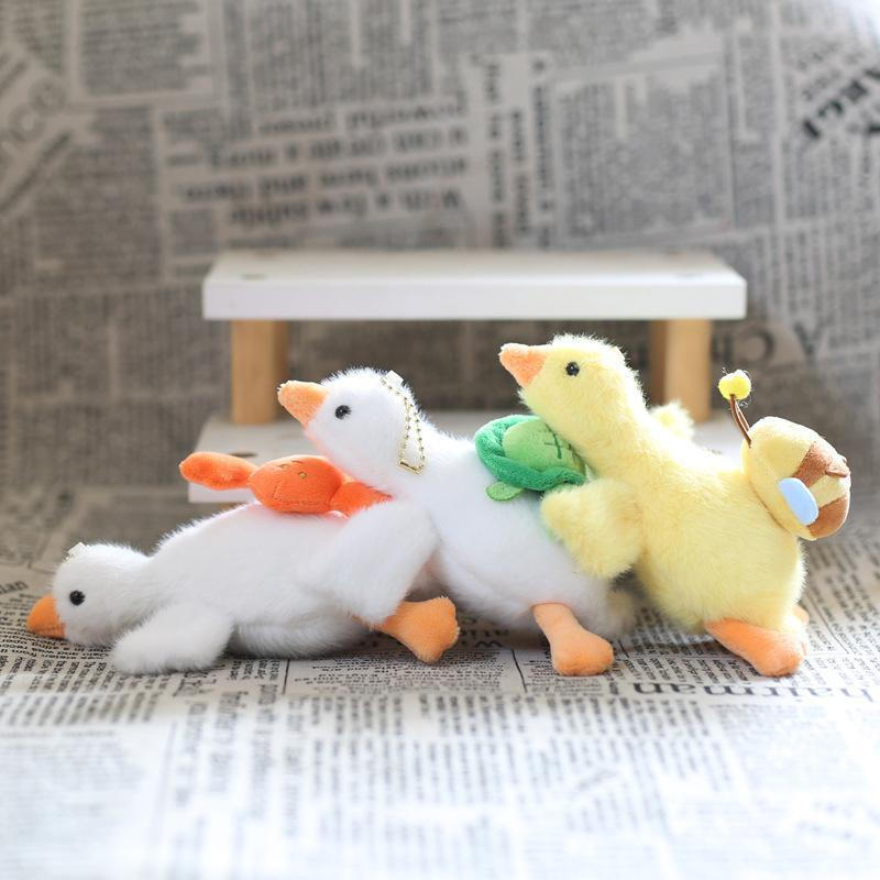 Decorações fofas de chaveiros de pelúcia em estilo cartoon, lagostim elástico, tartaruga, abelha, boneca, acessórios par