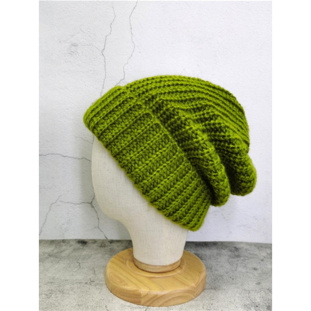 Chapéu de lã Extra grande pilha solta chapéu de malha feminino olhar rosto pequeno outono inverno quente pulôver chapéu 