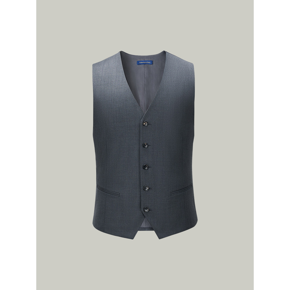 Aojia colete masculino de lã pura 2025 novo estilo terno fino ajuste negócios Formal Wear Casual colete cinza terno