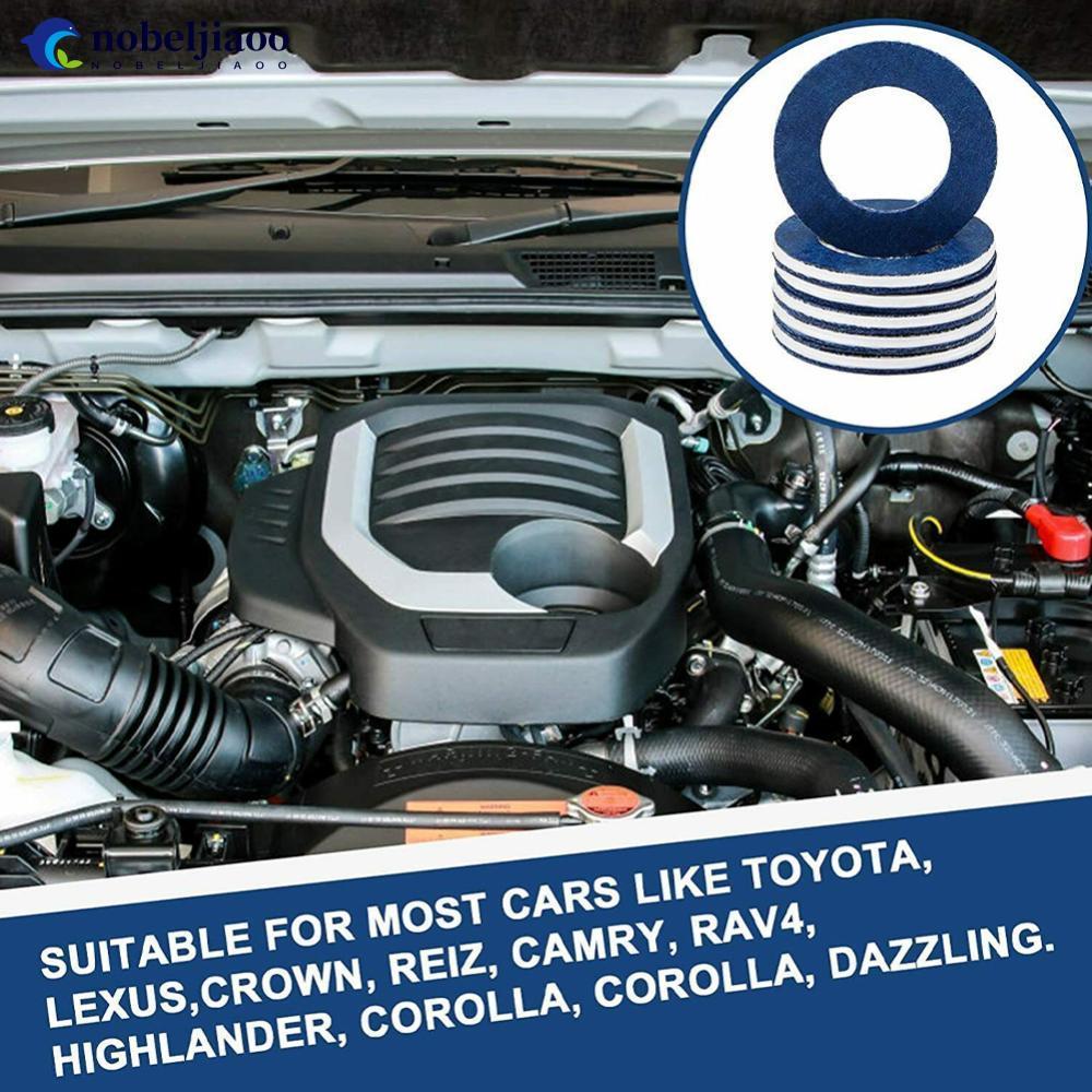 NOBELJIAOO 10 Peças Juntas De Plugue De Drenagem De Óleo De Carro , Arruela De Vedação , Anel De Panela , Para Toyota Ca