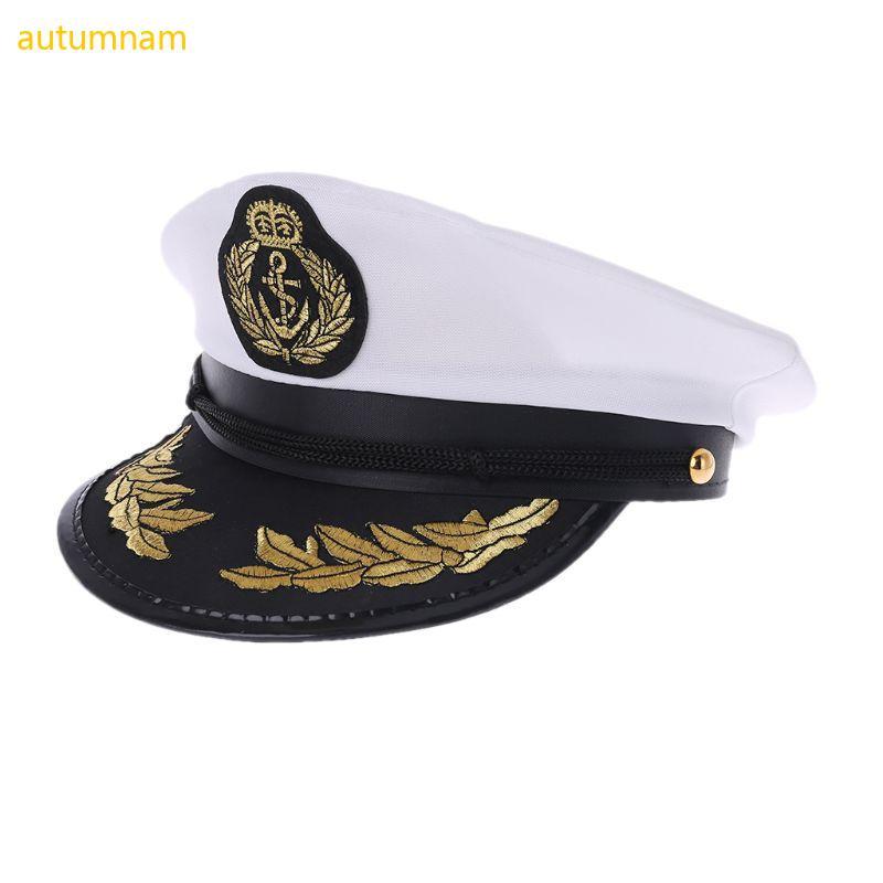 White Adult Yacht Cap Costume Party Cosplay Dress Sailor Hat