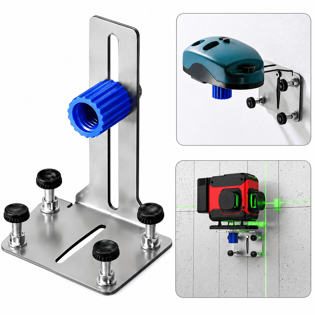 Suporte de Parede para Nível Laser Ajustável  Universal em Aço Inoxidável
