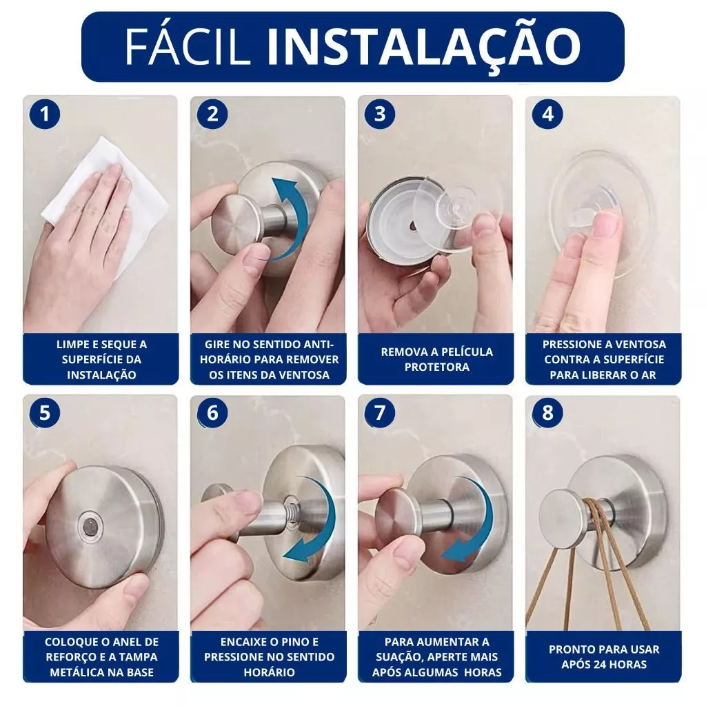 Gancho De Ventosa De Aço Inoxidável Cabide De Armazenamento Rolamento De Carga Forte E Sem Perfurações À Prova D'água — imagem 2 de 2