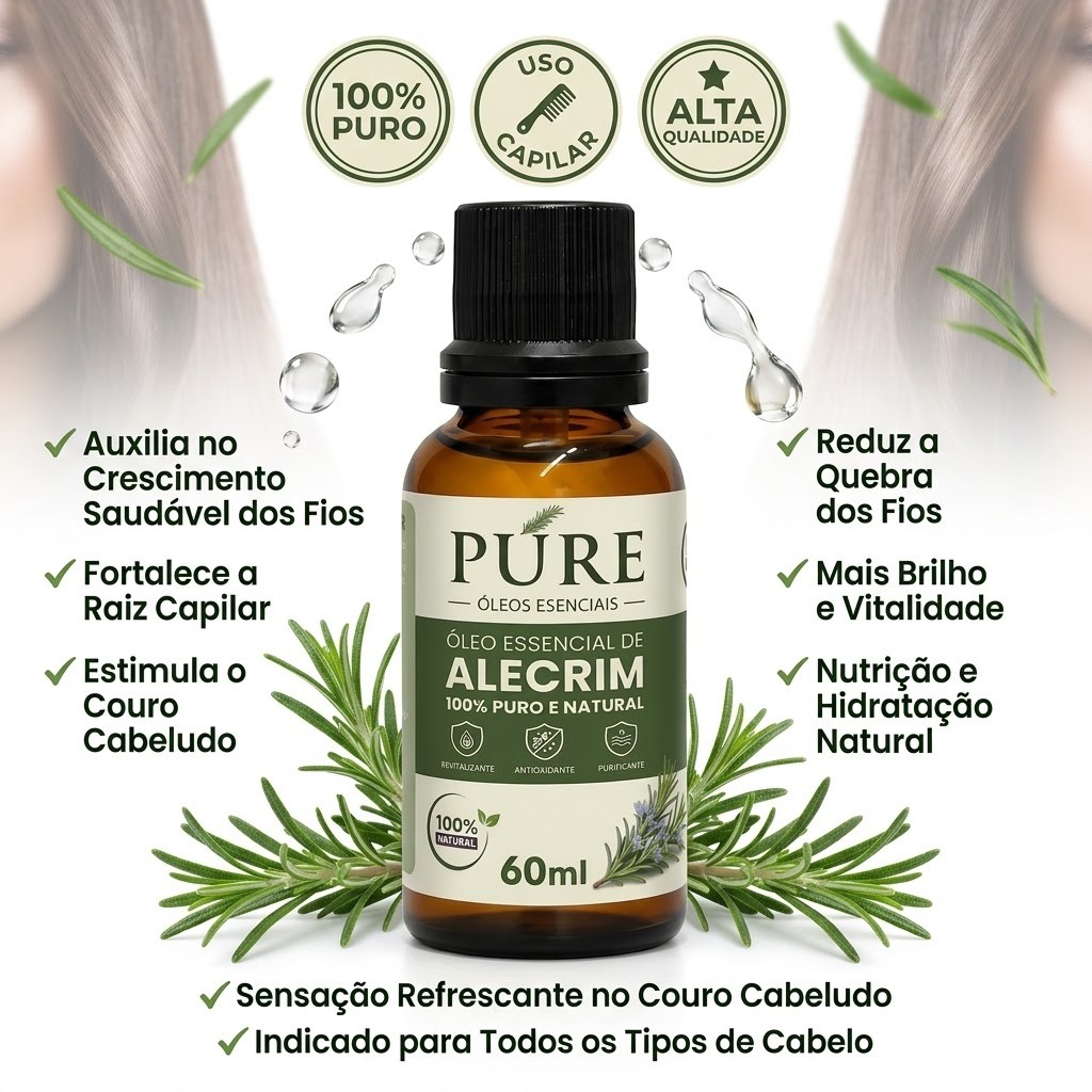 Terapia Capilar Óleo de Coco Alecrim Rícino 60ML