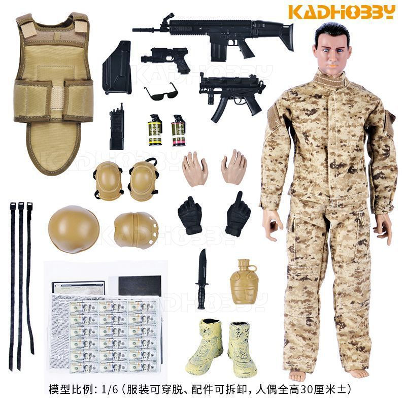 Figura de Ação de Soldado SWAT em Escala 1/6, 12 Polegadas de Altura, Brinquedos, Bonecos Infantis, Decoração de Mesa, P