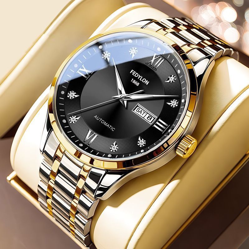 Relógio masculino modelo 2026, novo, à prova d'água, estilo mecânico para negócios, com pulseira de aço, relógio de puls