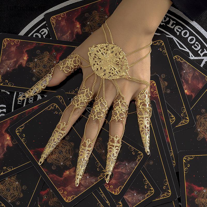 TU Punk Finger-cot Link Chain Pulseira Conectada Anel De Dedo Pulseiras Ligadas Arnês De Mão Presentes BR