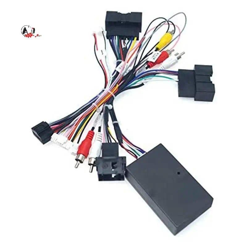 A10E-Carro 16PIN Cabo De Alimentação Áudio Rádio Cablagem Com Caixa Canbus Para Ford Focus F150 Ranger 2012-2015 Peças D