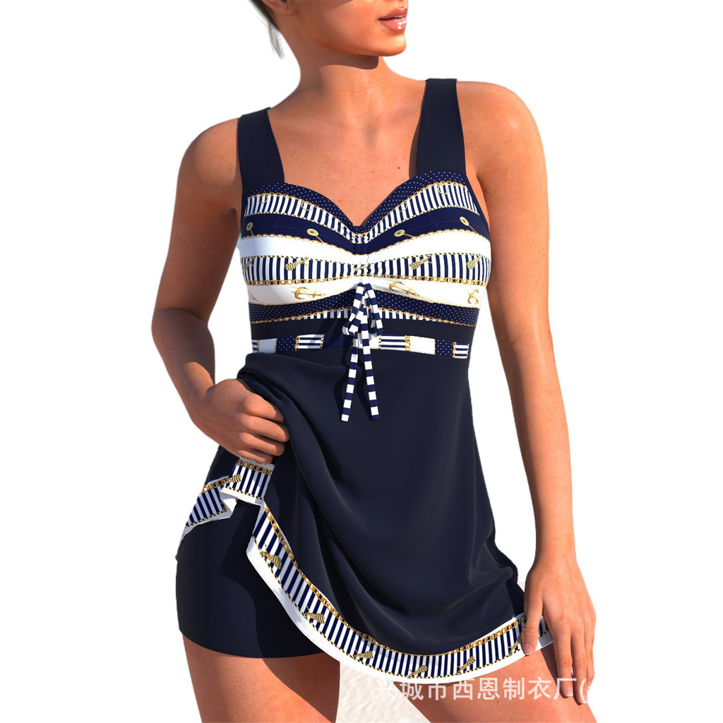 Tamanho grande Sexy Halter Shorts de secagem rápida feminino saia dividida biquíni maiô