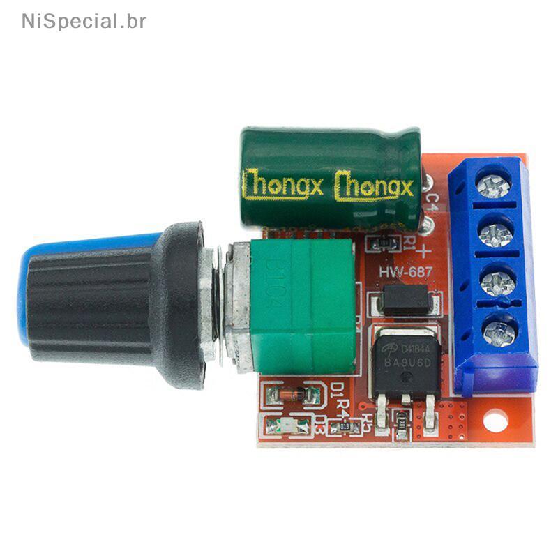 [Nis] Mini 5A 90W PWM DC Módulo Controlador De Velocidade Do Motor-5V-35V Regulador Ajustável Interruptor De Controle LE