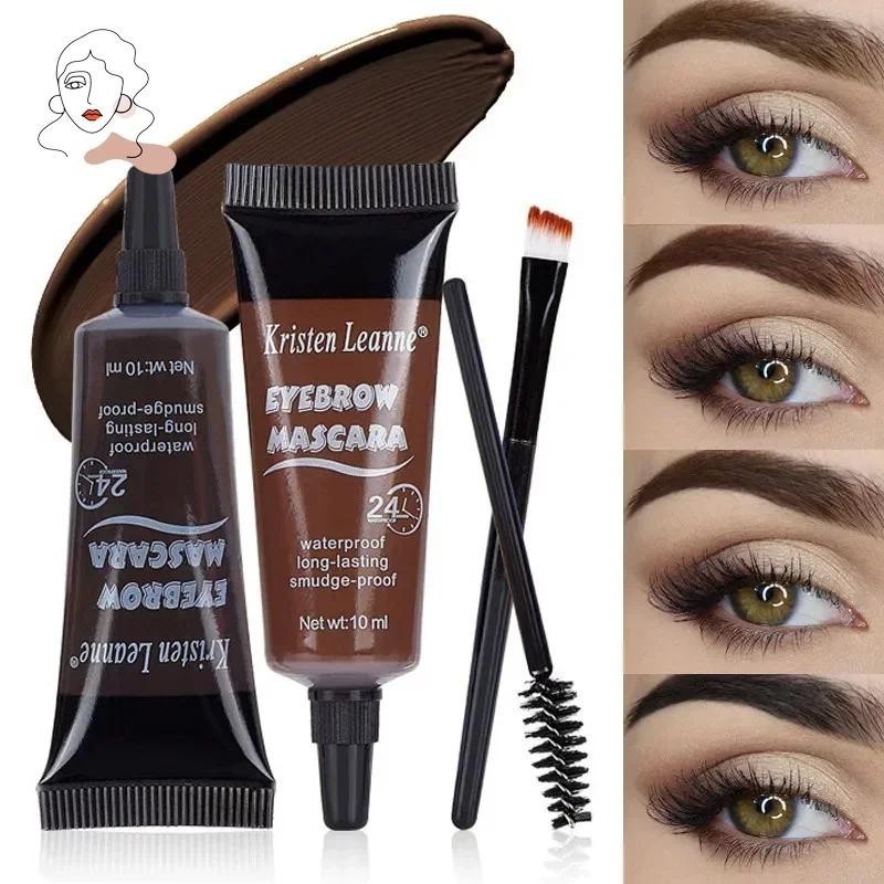 Conjunto De Creme De Sobrancelha De Tingimento Líquido Natural , À Prova D'água , Modelagem Marrom , Tubo Pontiagudo