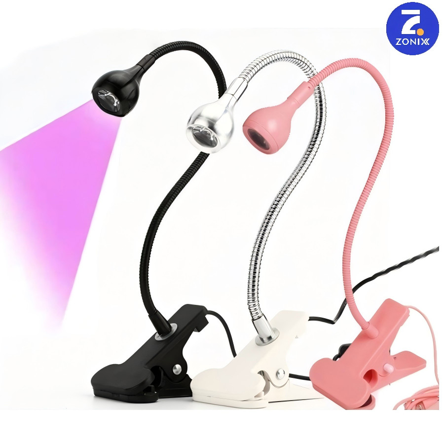 Mini Lâmpada Led USB De Mesa Com Clipe Flexível UV Para Unhas Zonix