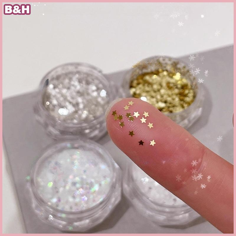 B & H 1mm Mini Estrela Espumante Prego Glitter Pentagrama Decoração De Unhas Design De Salão De Beleza Acessórios Fofos