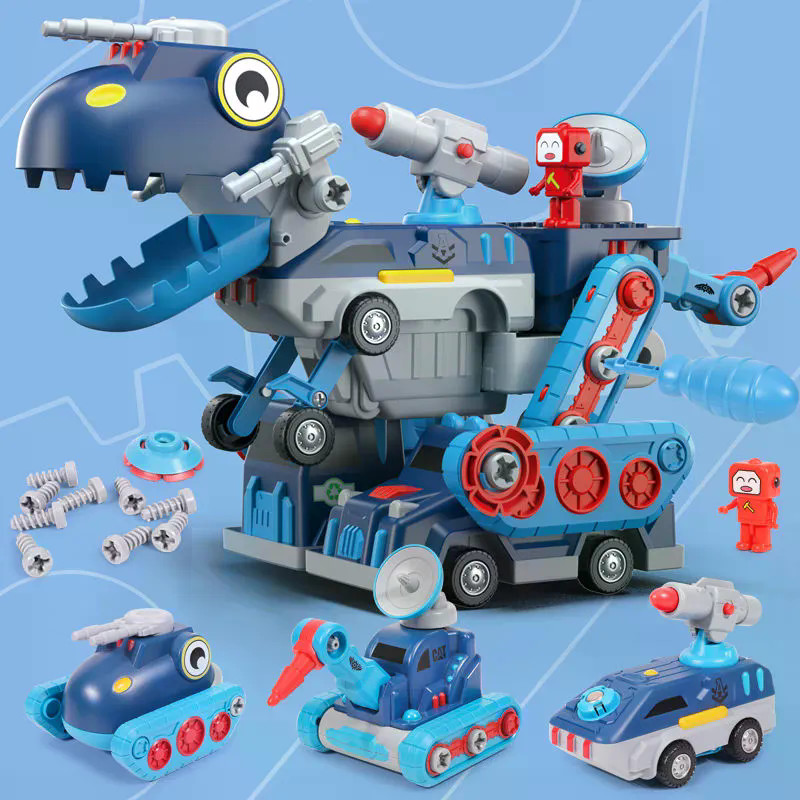 Dinossauro brinquedos engenharia veículo conjunto brinquedos crianças montagem destacável deformação quebra-cabeça Hands