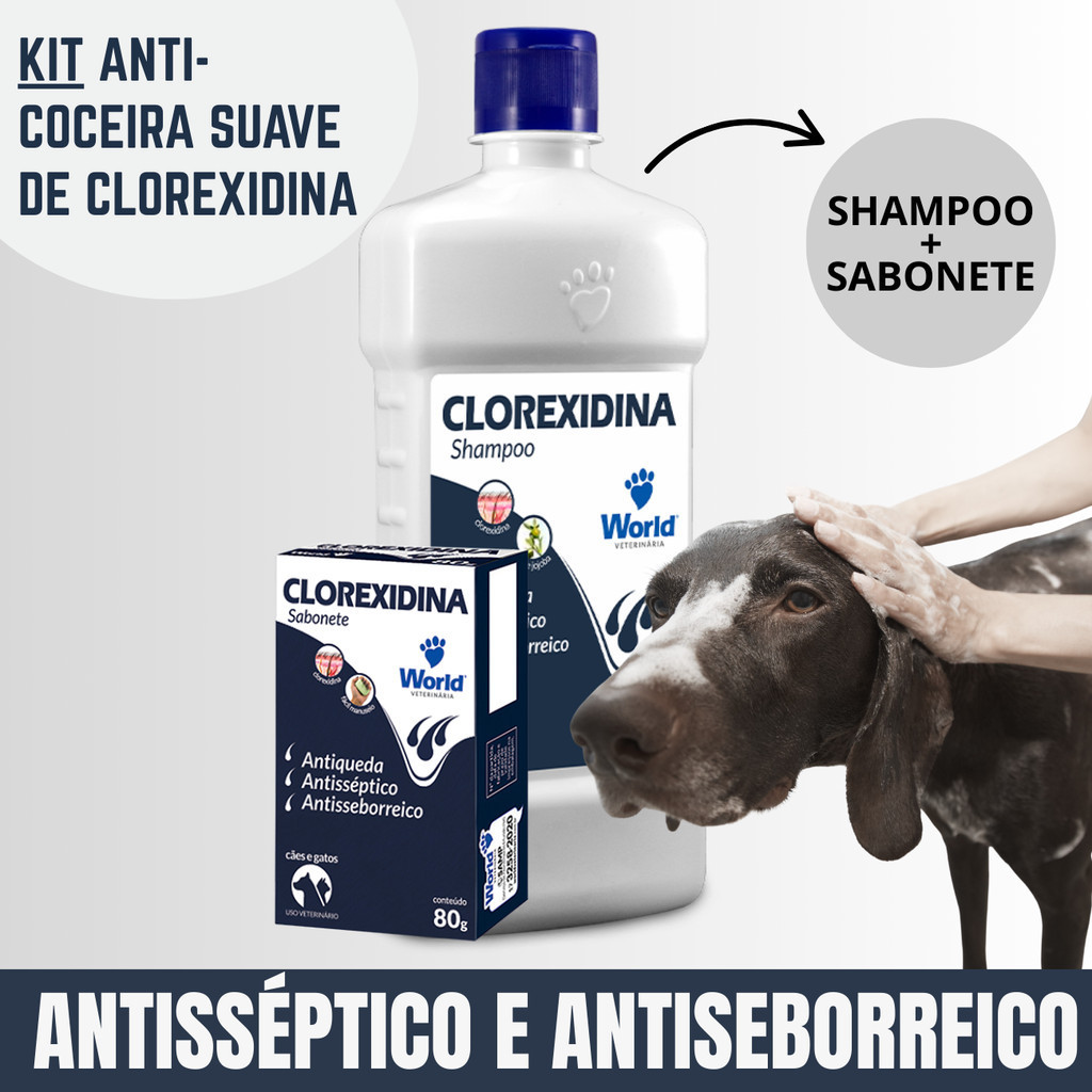 Shampoo Dug’s Clorexidina 500ml Dermatite Pele Sensível Suave Cães E Gatos Antiseborreico