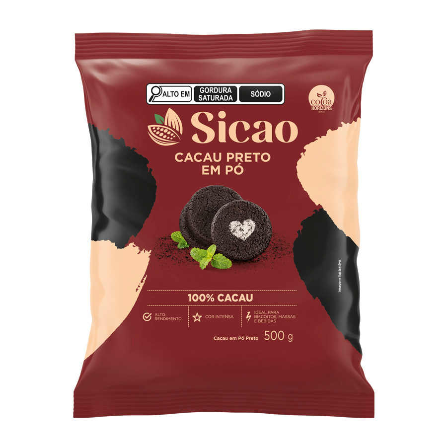 Cacau em Pó 100% Preto Sicao 500g Callebaut