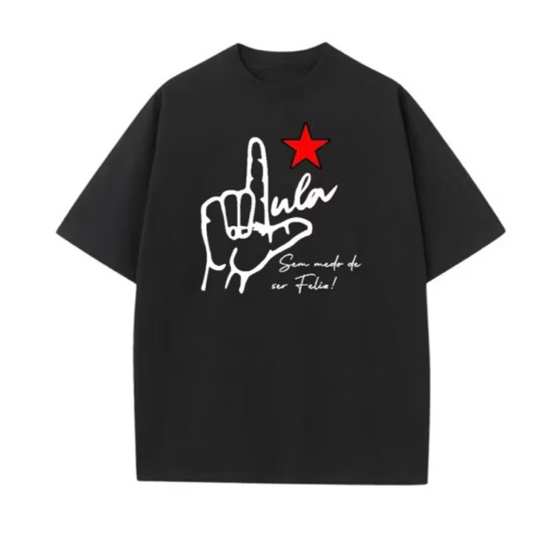 [Camiseta Premium em Algodão Puro]GXG Camiseta Masculina Lula Presidente Luiz Inácio Lula da Silva 100% Algodão