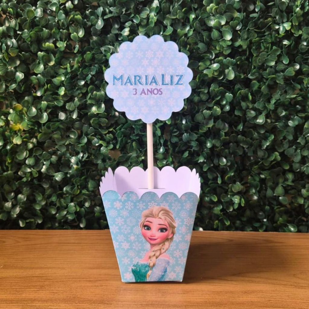 Centro de Mesa Cachepot Frozen Personalizado Pegue e Monte | Caixas Lembrancinhas Festa Infantil Aniversário