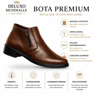 Bota Masculina Social Casual com Zíper Lateral – Conforto, Estilo e Qualidade      Se você procura uma bota elegante, co